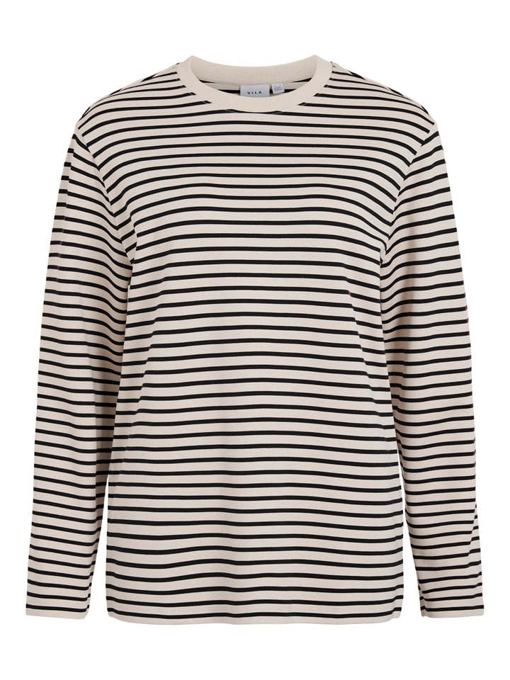 Longsleeve "Viraluna" crème/zwart