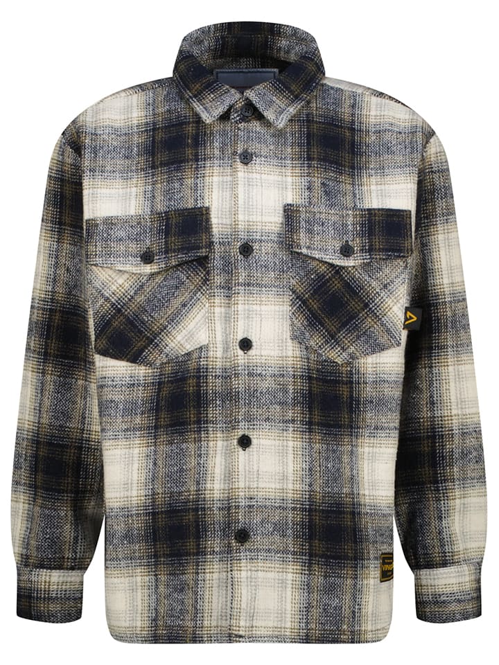 Hemd "Loko" in Beige/ Schwarz