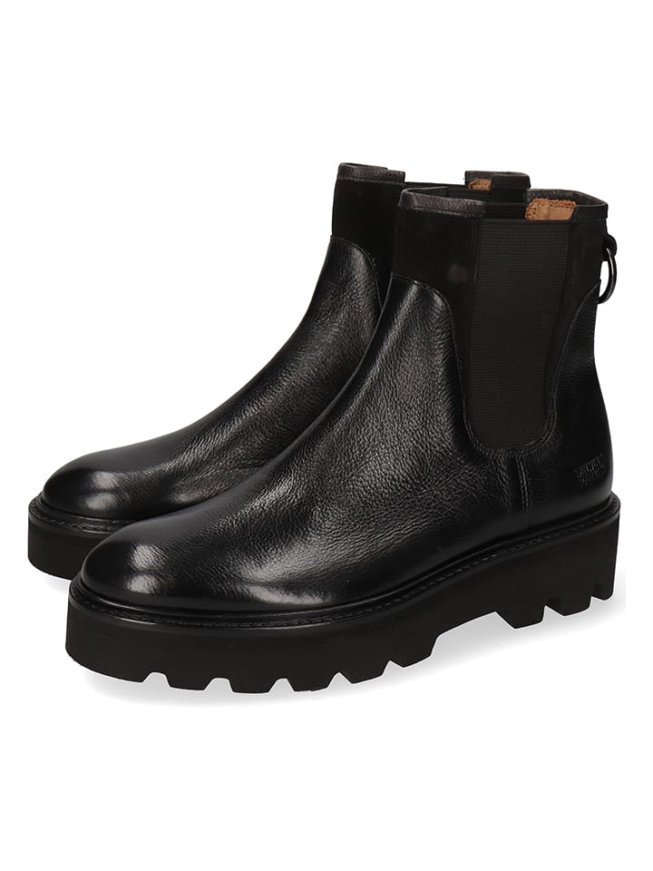 Leder-Chelsea-Boots "Sally 187" in Schwarz