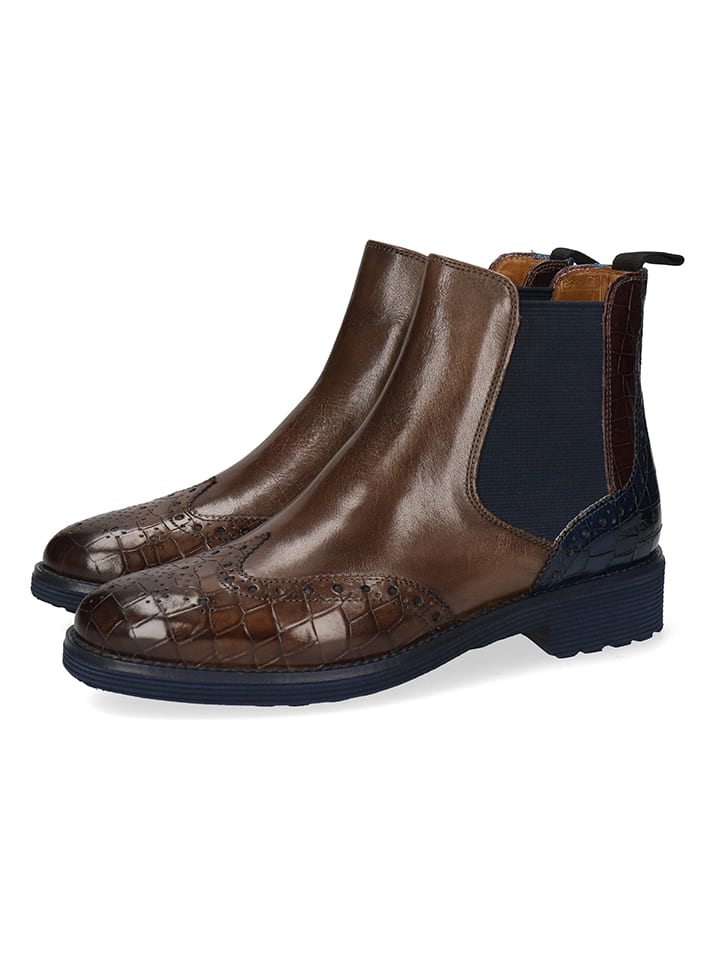 Leder-Chelsea-Boots "Selina 6" in Braun