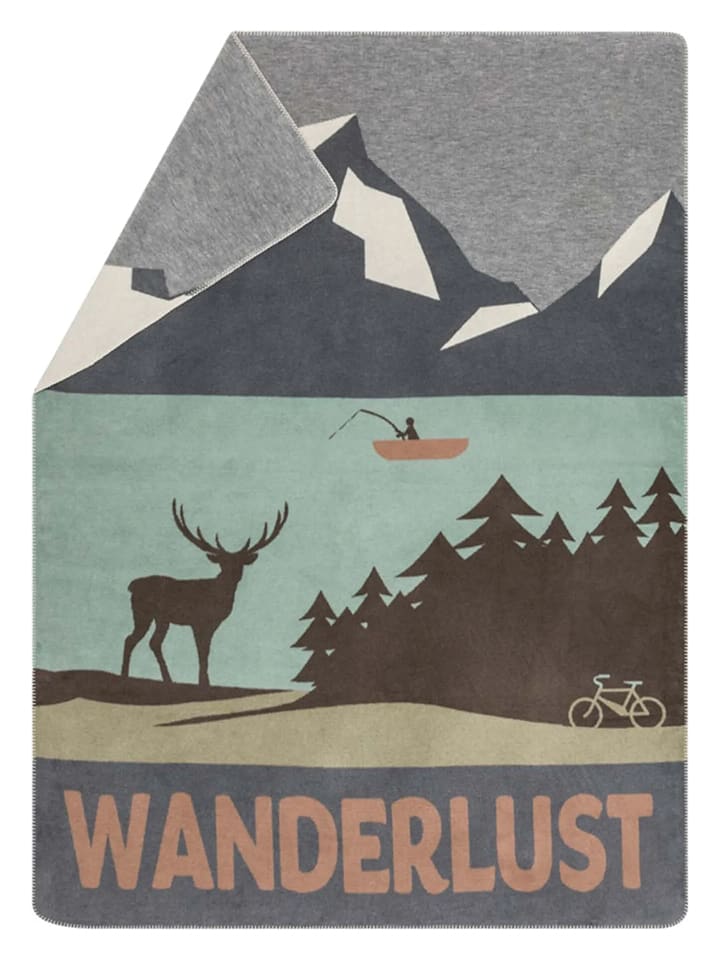 Wohndecke "Savona - Wanderlust" in Grau/ Türkis
