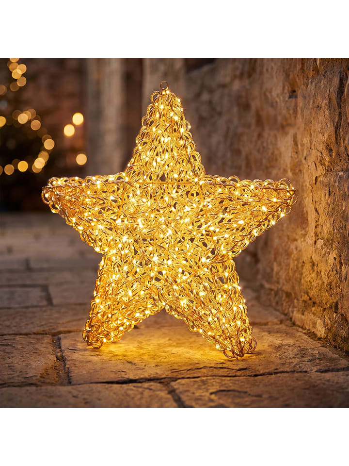 LED-Dekoleuchte "Stern" in Roségold - (B)58 x (H)58 x (T)8 cm