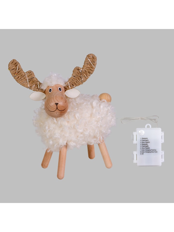 Figurka dekoracyjna LED "Sheep-Reindeer" w kolorze białym - 23 x 18 cm