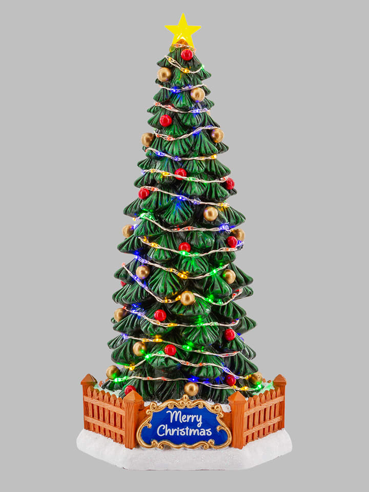 Figurka dekoracyjna LED "Christmas Village" ze wzorem - wys. 30 x Ø 15 cm