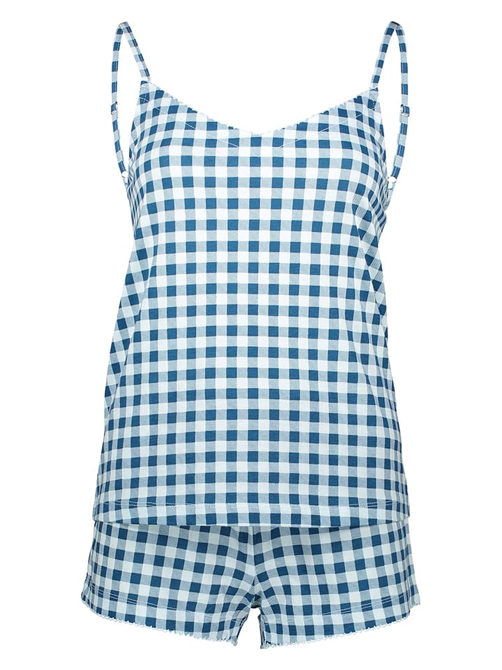 Pyjama in Blau/ Weiß