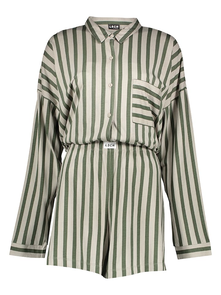Pyjama groen/wit