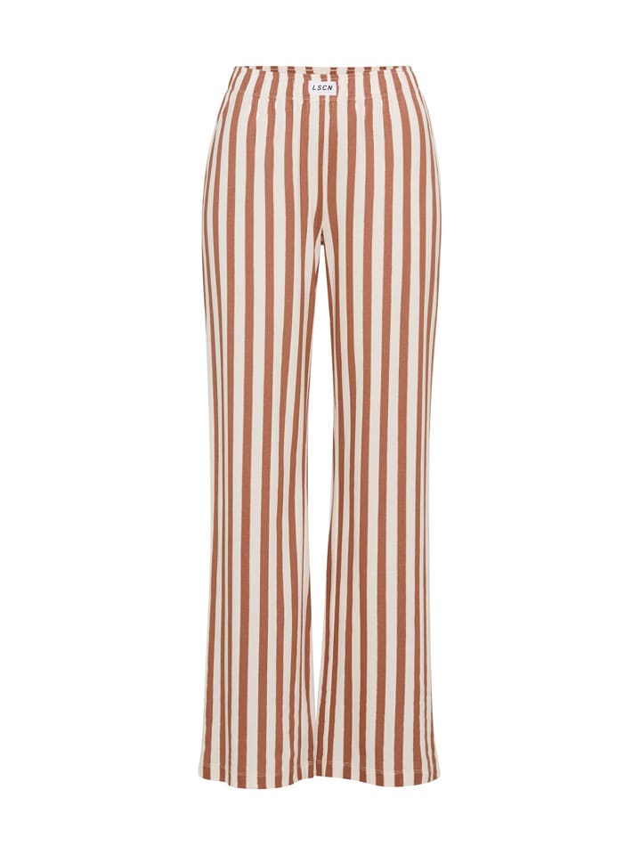 Pyjama-Hose in Camel/ Weiß