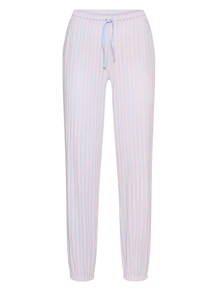 Pyjama-Hose in Hellblau/ Orange
