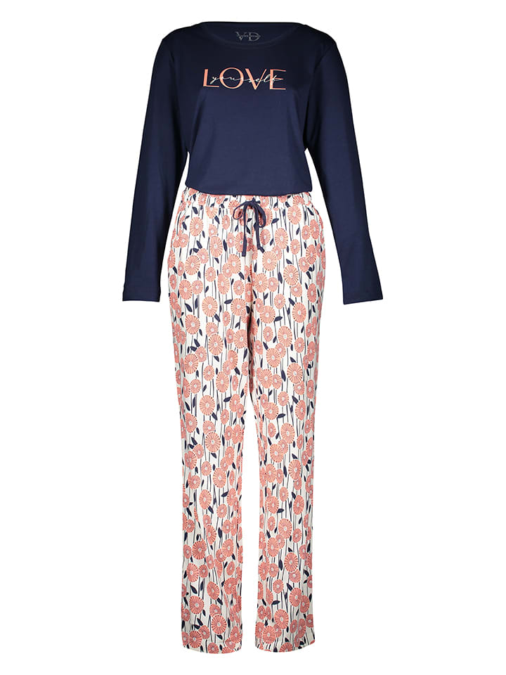 Pyjama donkerblauw/wit