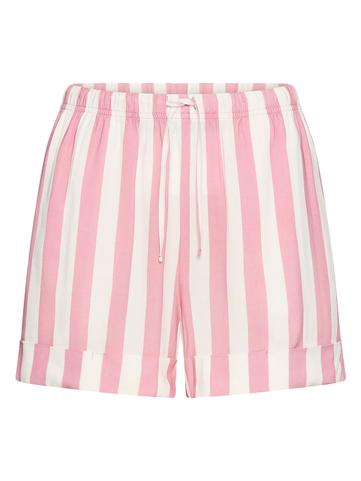 Pyjama-Shorts in Rosa/ Weiß