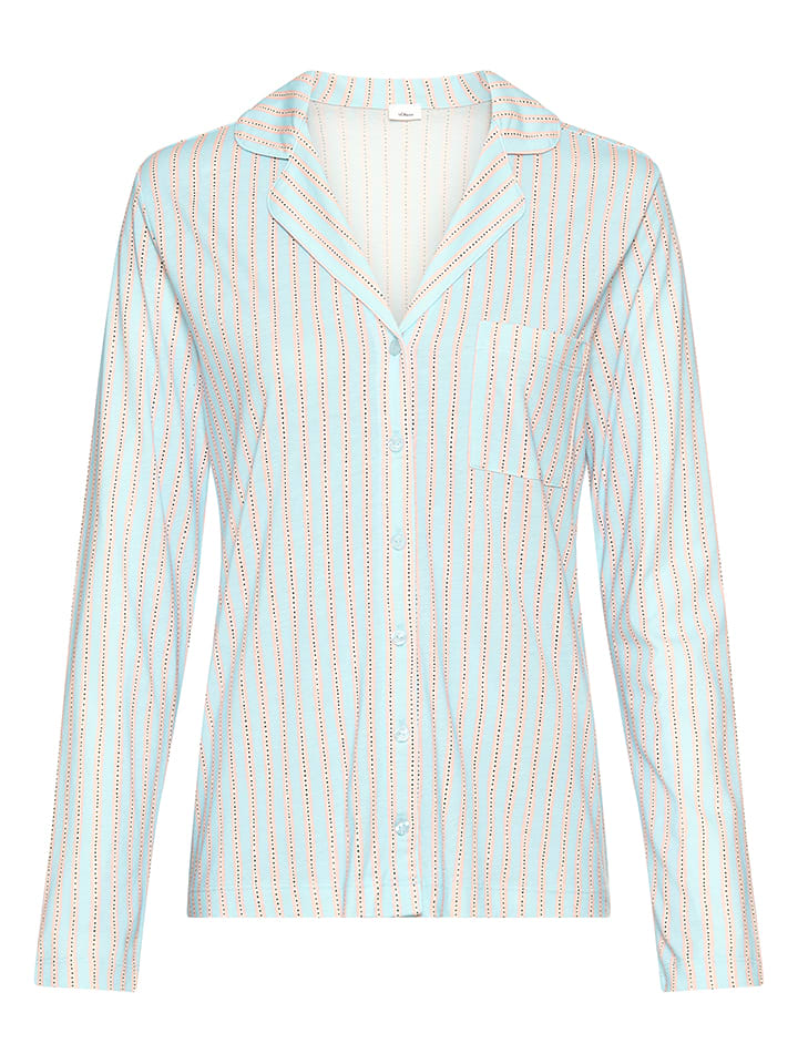 Pyjama-Oberteil in Hellblau