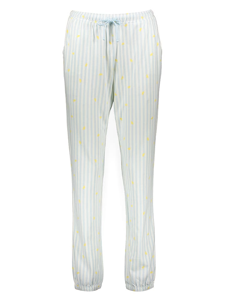 Pyjamabroek lichtblauw/wit