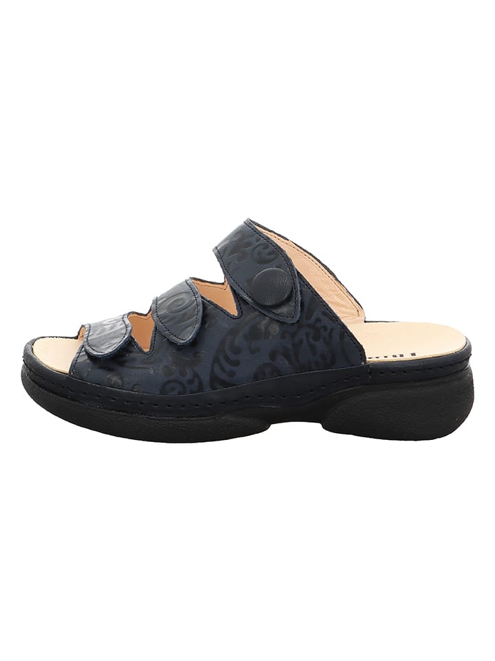 Leren slippers "Cambio" donkerblauw