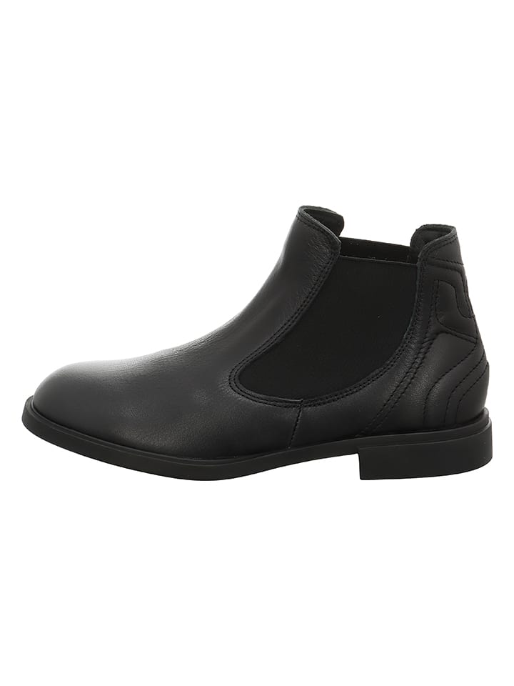 Leder-Chelse-Boots "Nina" zwart/bordeaux