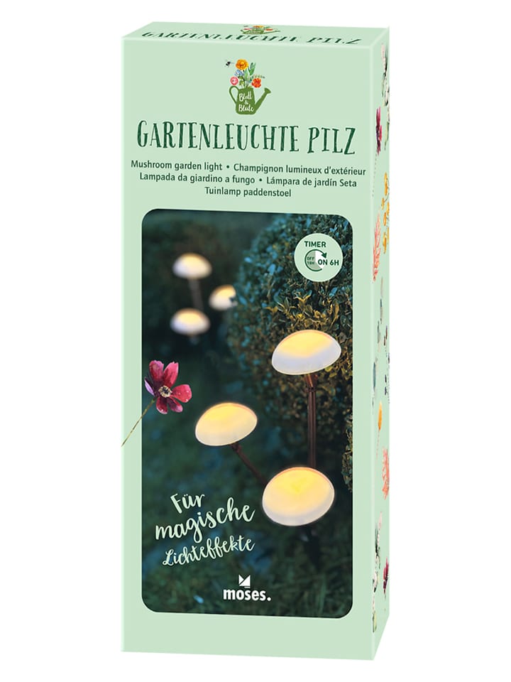 Gartenleuchte "Pilz" in Braun/ Weiß - (H)40 cm