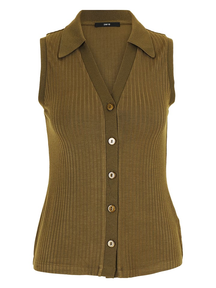 Top dzianinowy w kolorze khaki