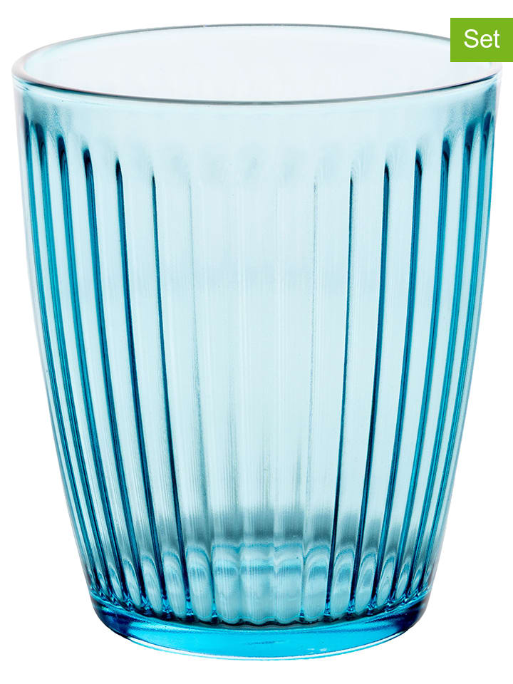 Szklanki (4 szt.) "Lyra" w kolorze błękitnym - 320 ml