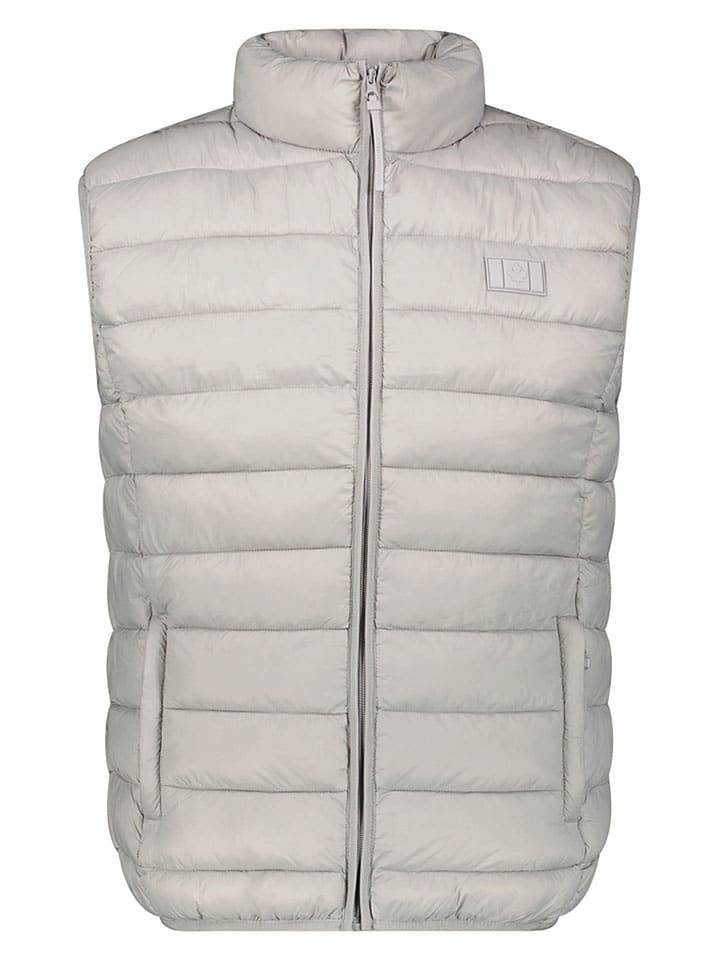 Doorgestikte bodywarmer "Vamichokeak" lichtgrijs