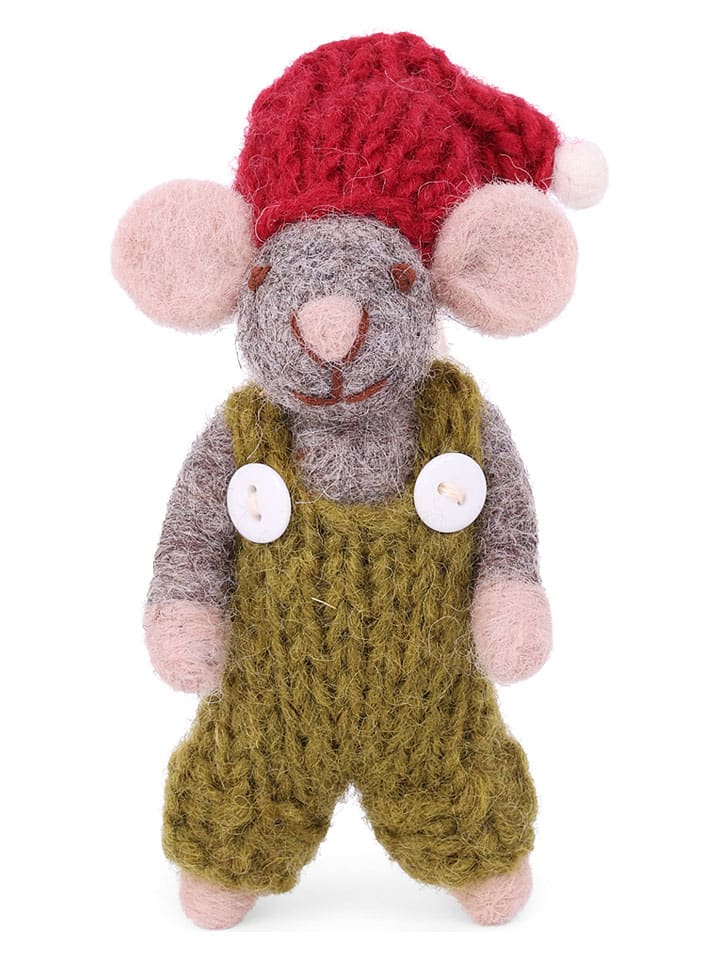 Dekofigur "Mouse" in Grün - (H)13 cm