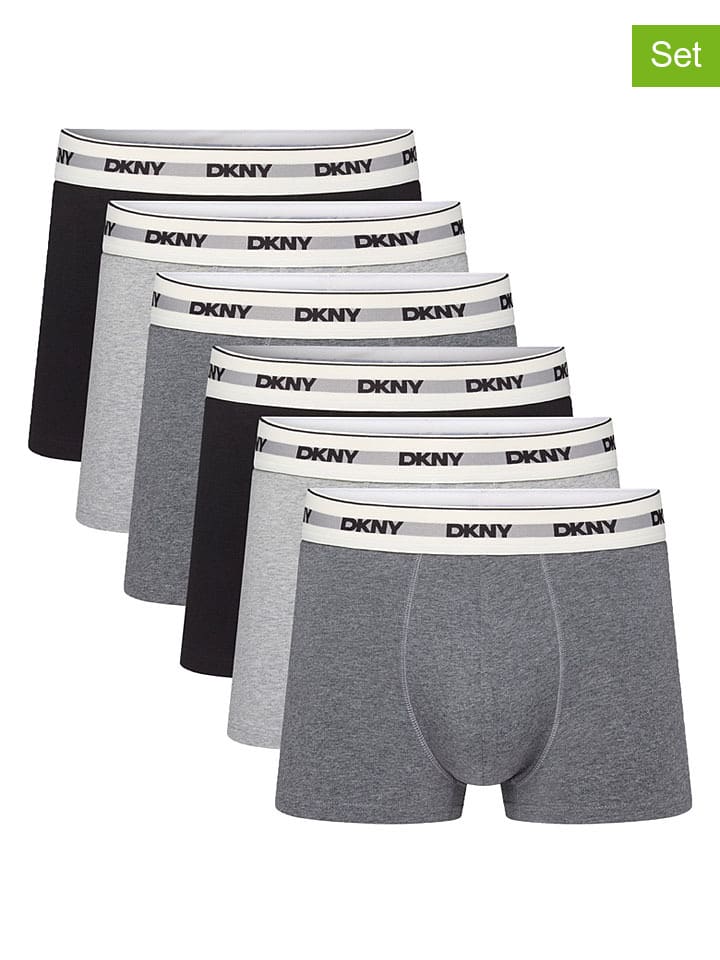 6er-Set: Boxershorts in Grau/ Schwarz