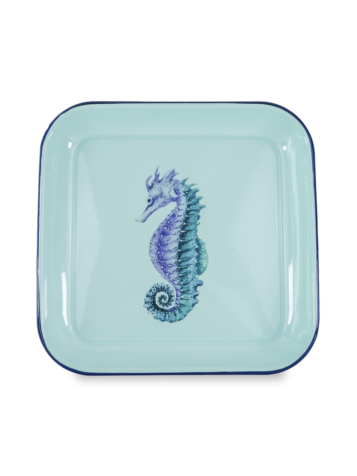 Servierplatte "Seahorse" in Türkis - (L)30 x (B)30 cm