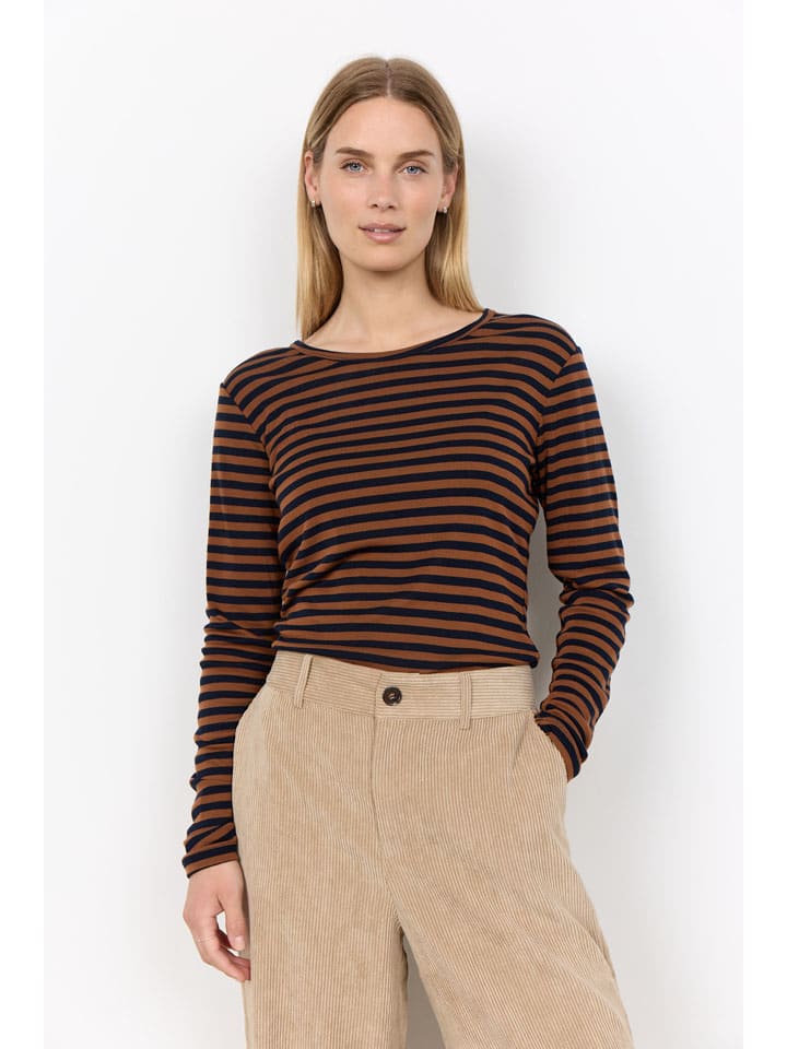 Longsleeve "Helle" in Braun/ Schwarz