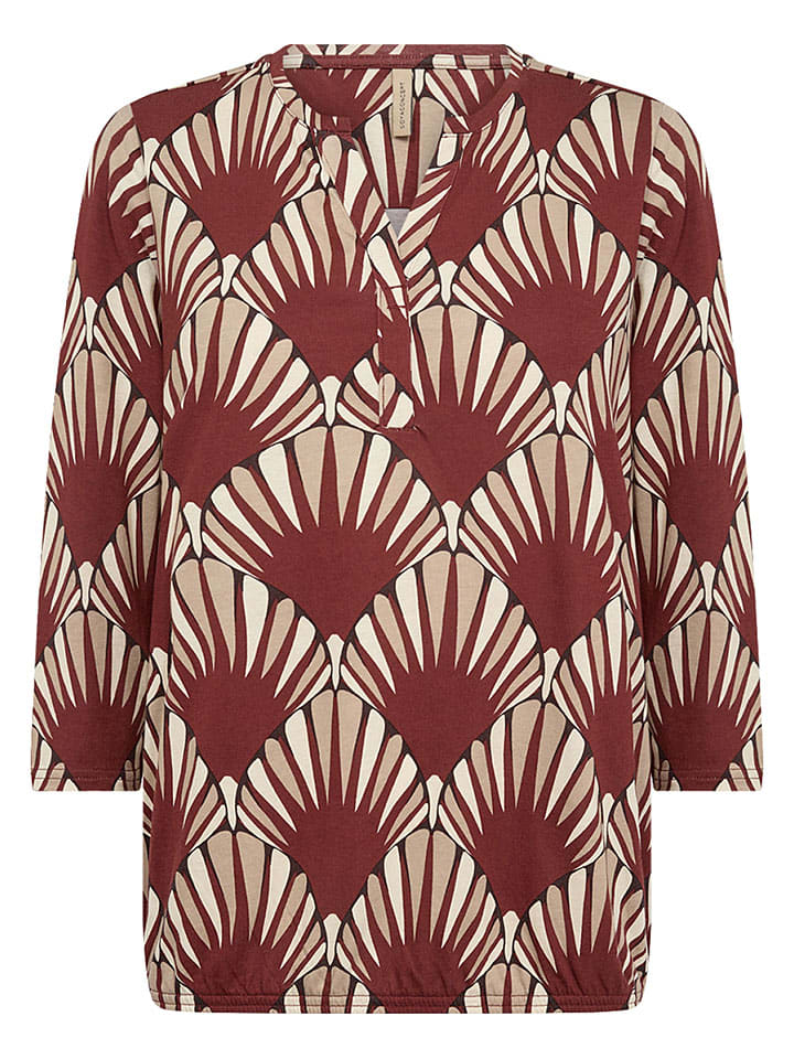 Bluse "Felicity" in Rotbraun/ Beige