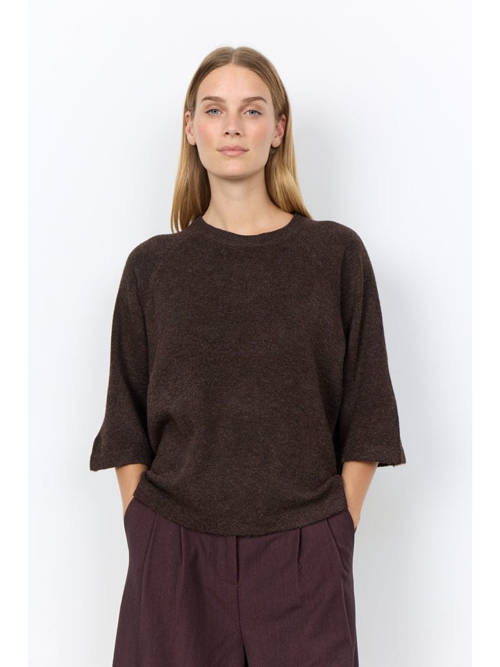 Sweter "Orlean" w kolorze ciemnobrązowym
