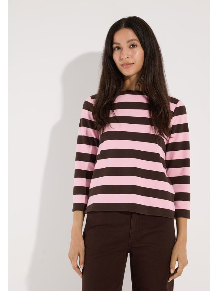 Longsleeve bruin/lichtroze