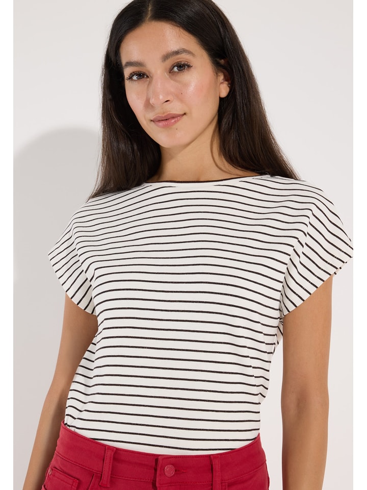 Shirt in Weiß/ Schwarz