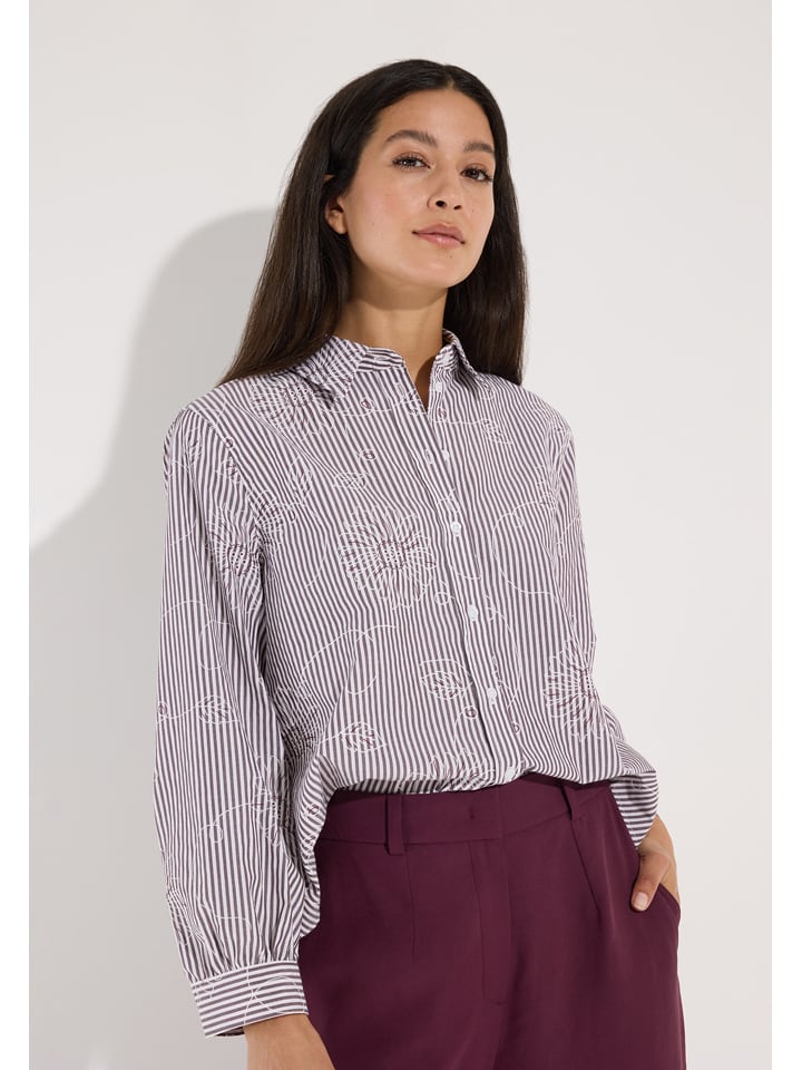 Blouse donkerblauw/wit