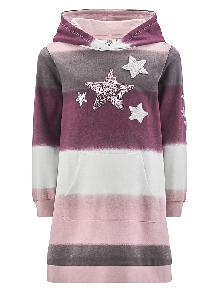 Kleid in Bordeaux/ Rosa/ Weiß