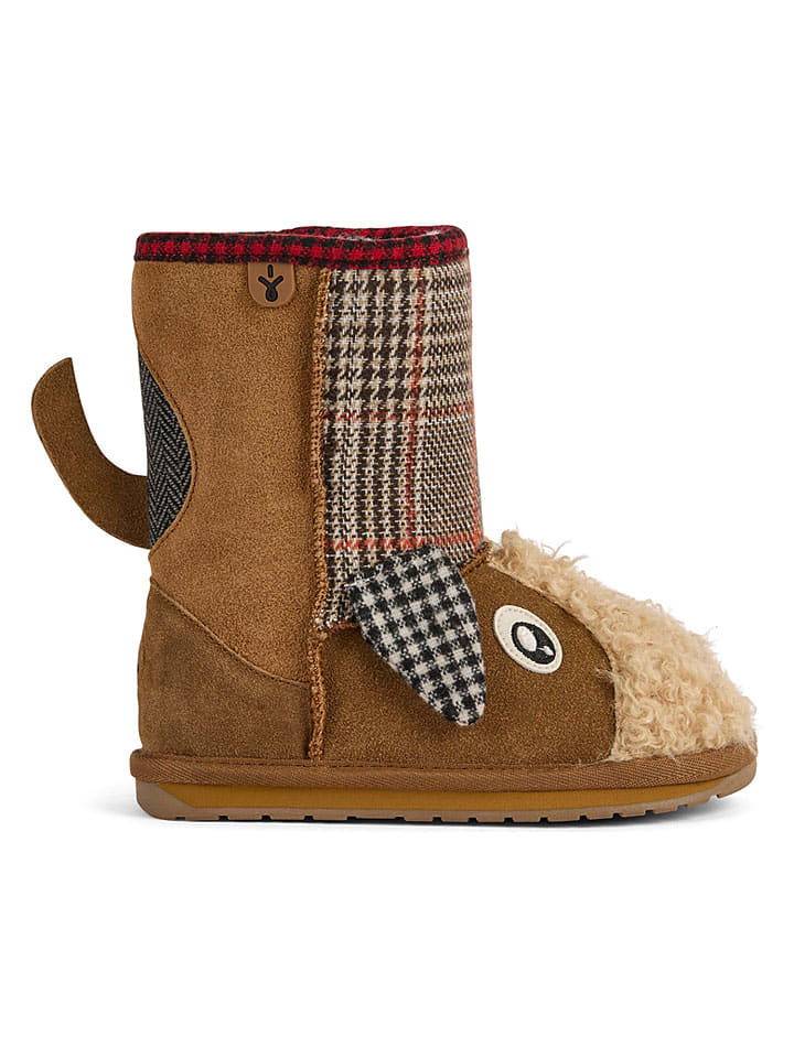 Leder-Winterboots in Camel
