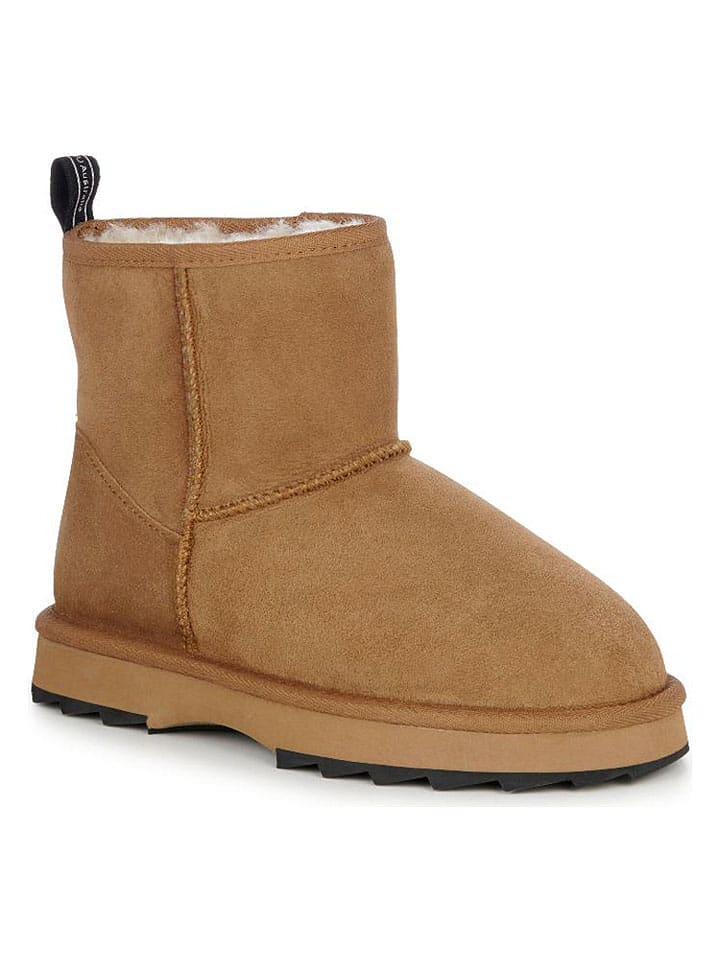 Leder-Winterboots in Camel