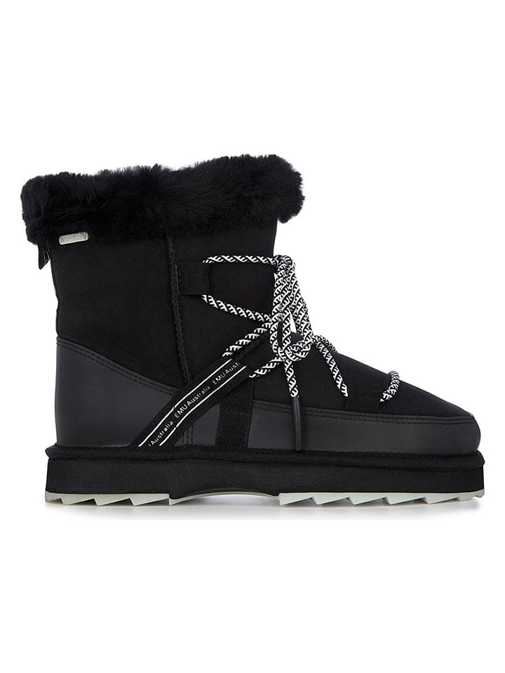 Leder-Winterboots in Schwarz
