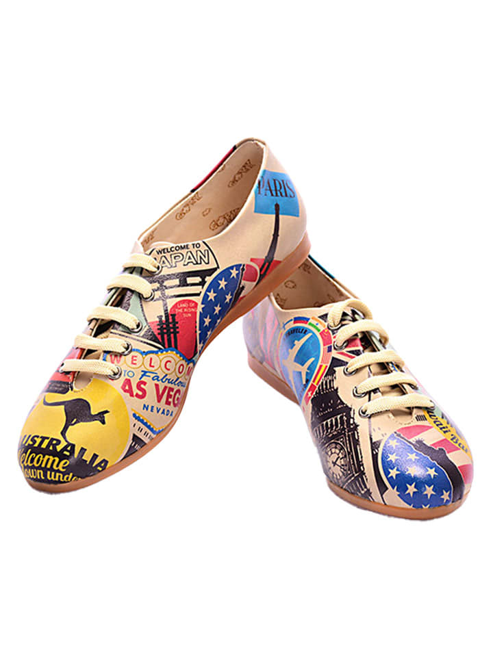 Leder-Sneakers in Bunt