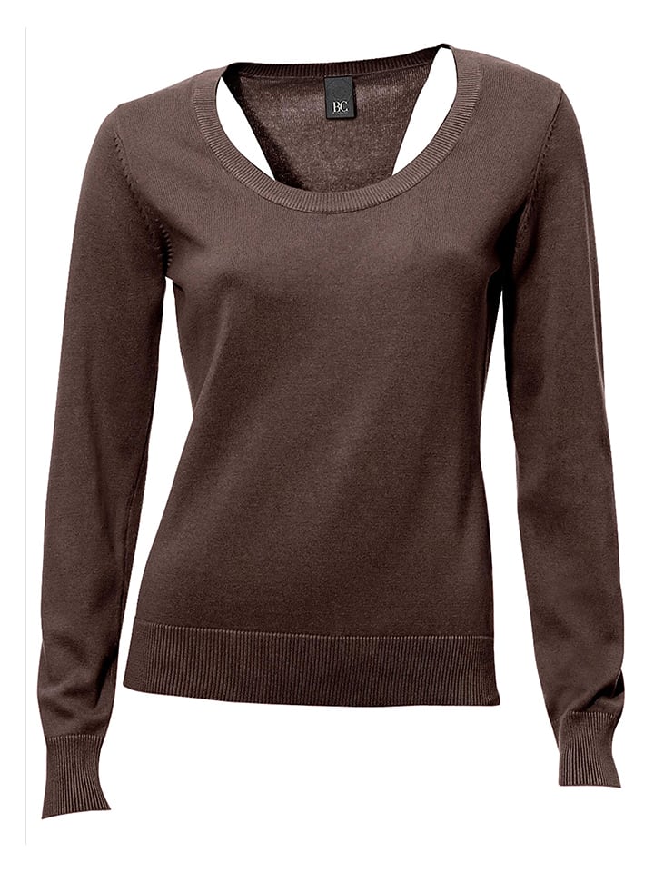 Sweter w kolorze ciemnobrązowym