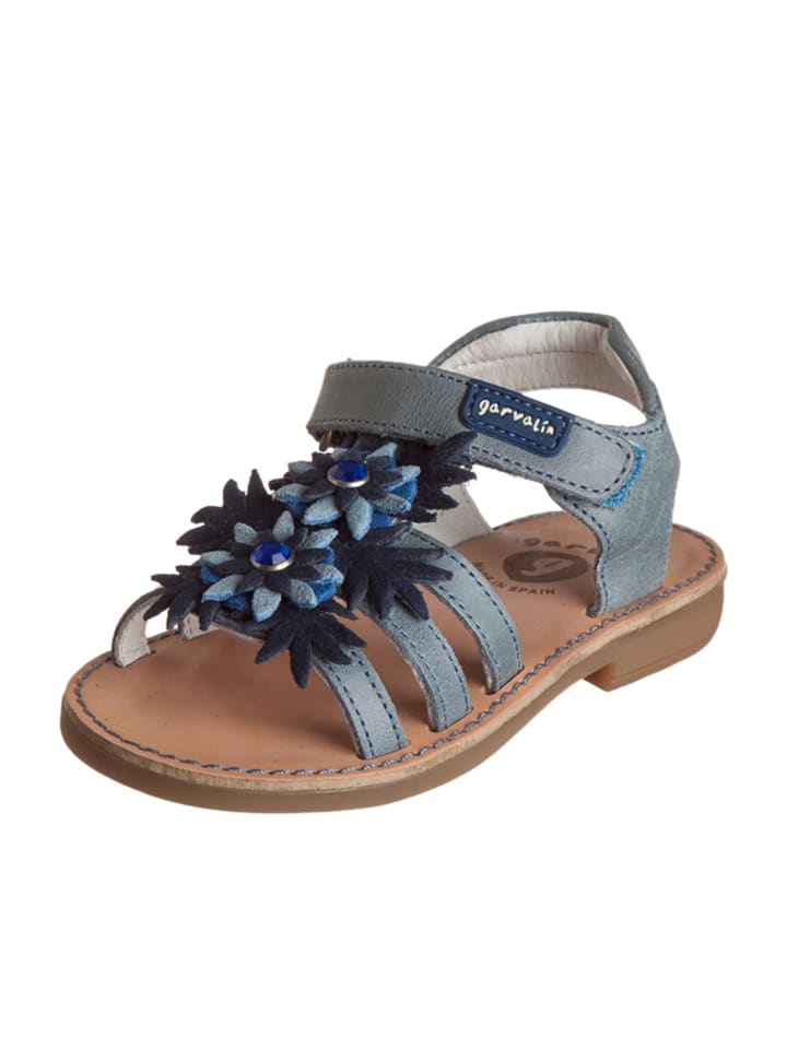 Leder-Sandalen in Blau
