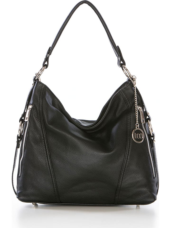 Mia Tomazzi Leren schoudertas Castello zwart B 35 x H 29 x D 12 cm goedkoop kopen limango