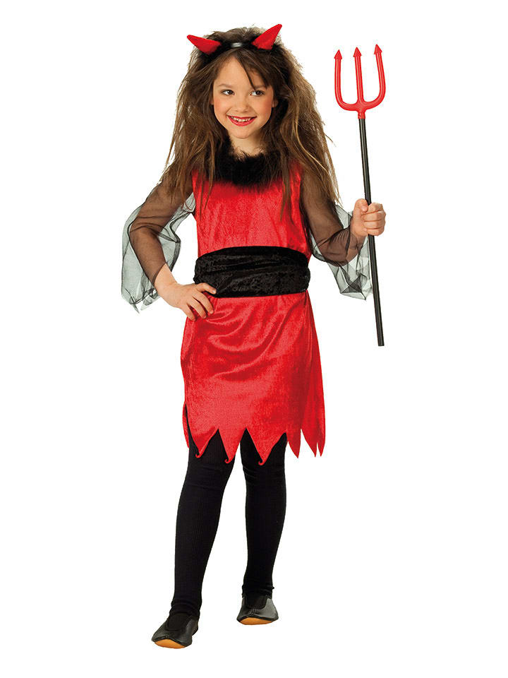 Sukienka kostiumowa "Little Devil" w kolorze czerwono-czarnym