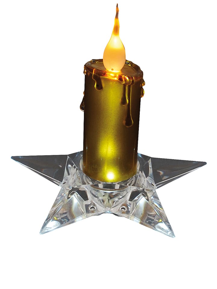 Świeca LED w kolorze złotym - wys. 16 cm