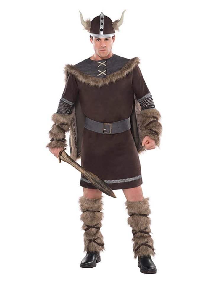5tlg. Kostüm "Viking Warrior" in Braun