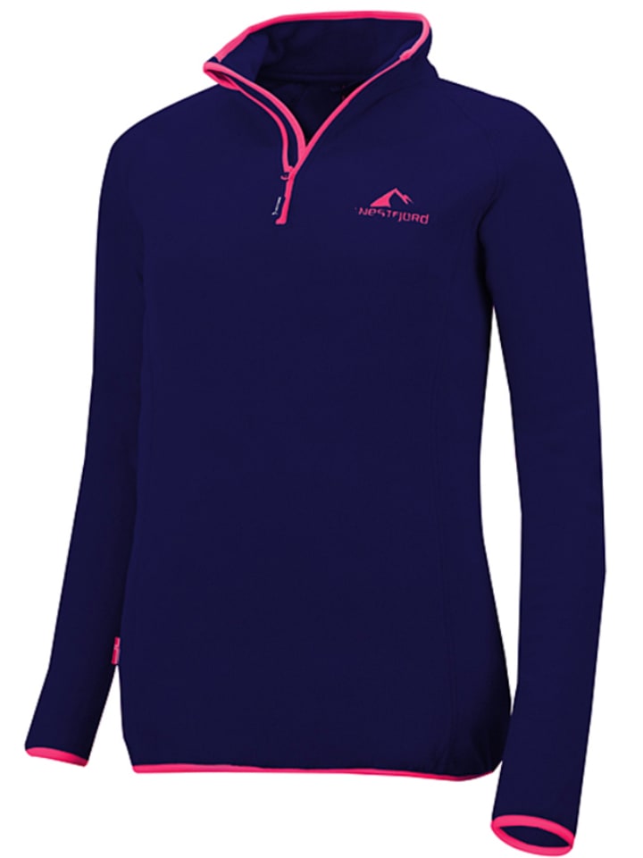Fleece trui "Hekla" donkerblauw/roze