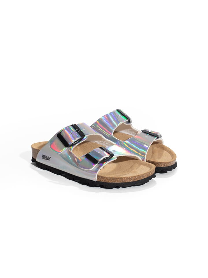Slippers "Trefle" zilverkleurig/meerkleurig