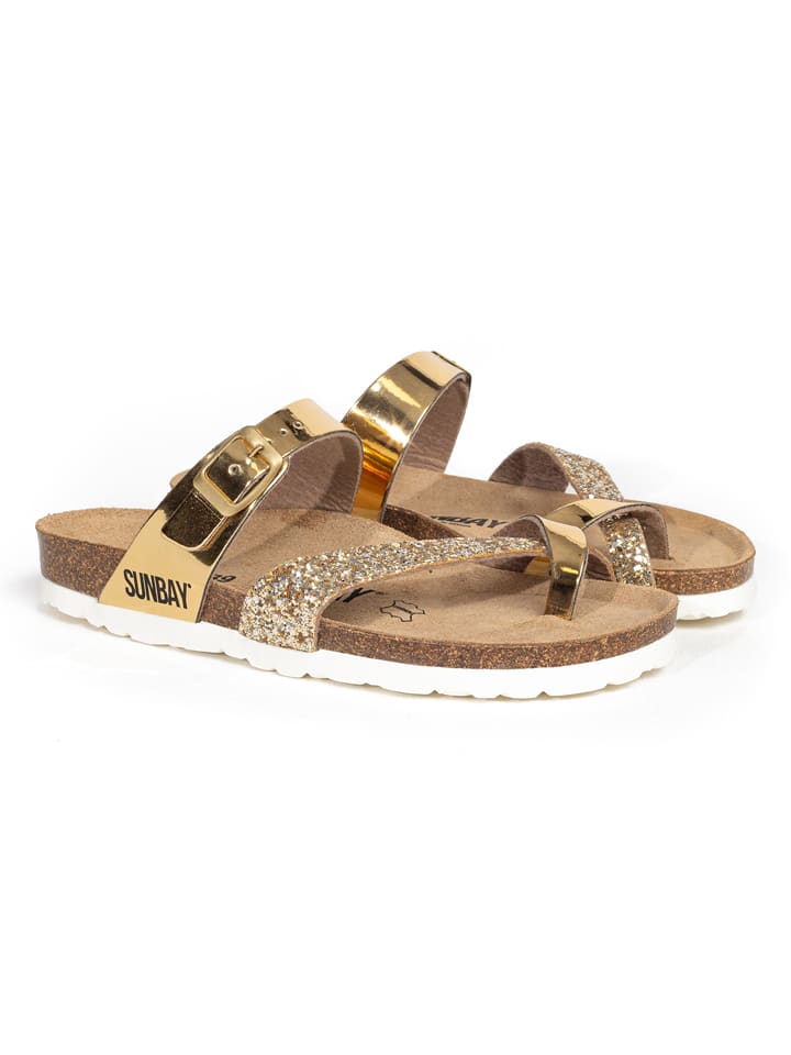 Teenslippers "Tulipe" goudkleurig