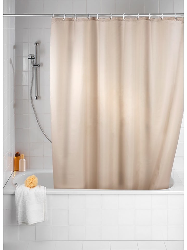 Anti-Schimmel-Duschvorhang "Uni" in beige - (B)180 x (H)200 cm