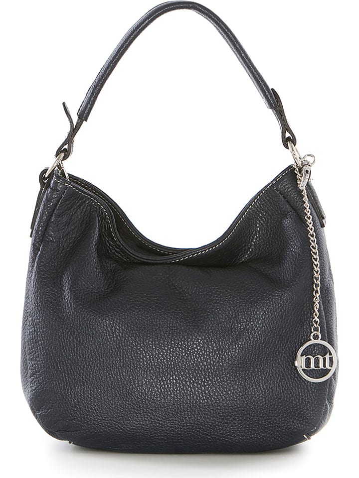 Leren schoudertas "Molise" donkerblauw - (B)30 x (H)20 x (D)8 cm