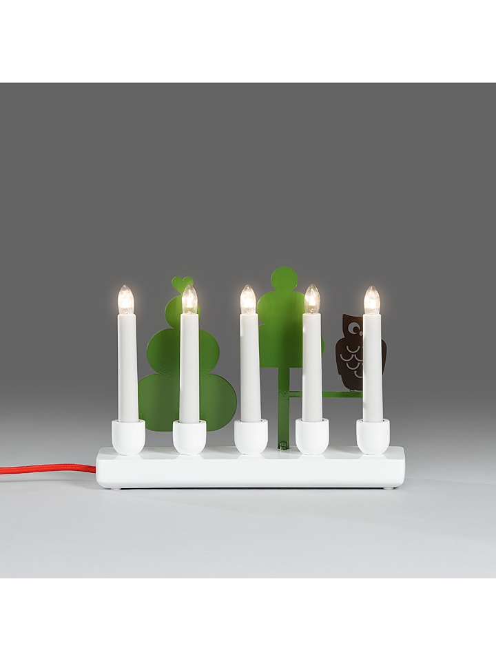 Dekoracyjna lampa w kolorze biało-zielonym - 26 x 18 x 7 cm