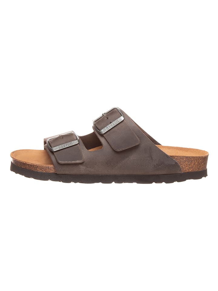 Leren slippers "Atlas" grijs
