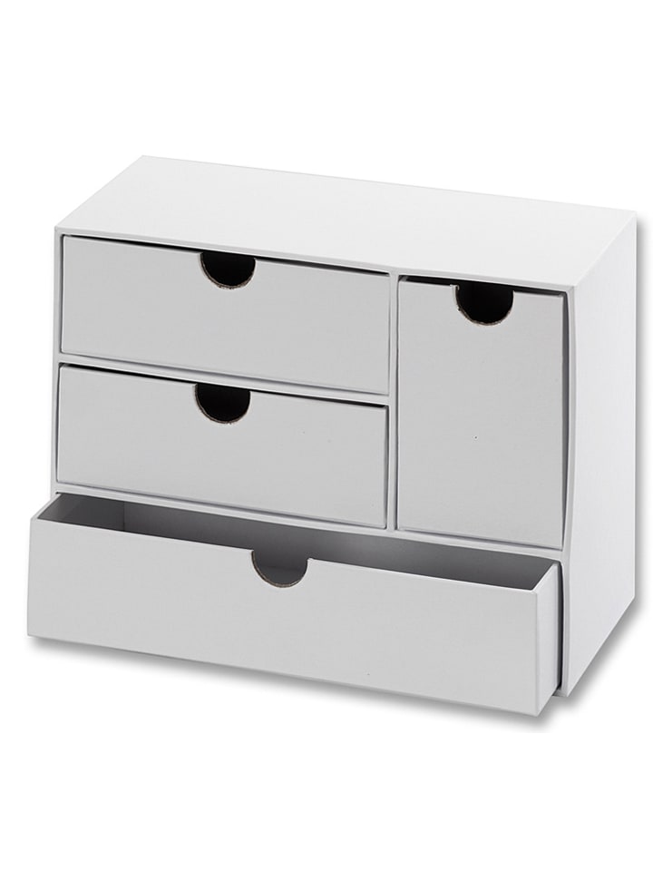 Tischkommode in Weiß - (B)21 x (H)16 x (T)9,6 cm